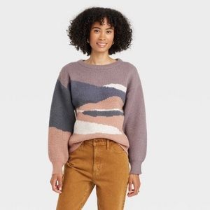 Landscape Crewneck Pullover Sweater